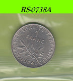 S8-RES-0738 Frankrijk 1 FRANC 1974  VF KM925.1