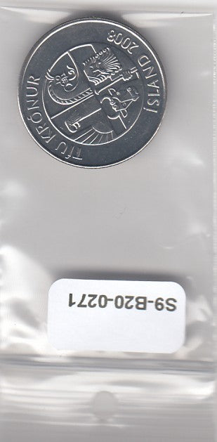S9-B20-0271 ICELAND 10 Kronur AU 2008 KM28.1a